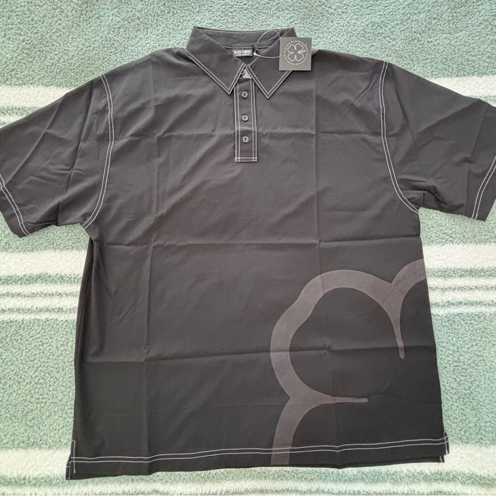 Black Clover 🍀 Live Lucky XXL Men's Black Polo Shirt